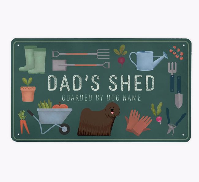 Dad's Shed: Personalised {breedFullName} Metal Garden Sign